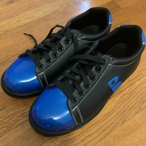 Brunswick black and blue bowling shoes
